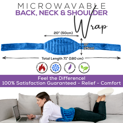 XL Microwavable Heat Pack with Ties - Blue