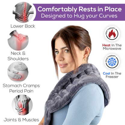 Microwavable Heat Pack with Ties - Med GREY
