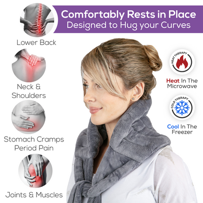 XL Microwavable Heat Pack with Ties - Grey