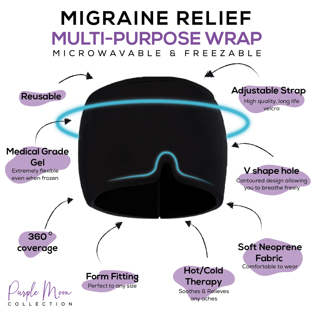 Migraine Relief Cap - Multipurpose Wrap Ice Pack