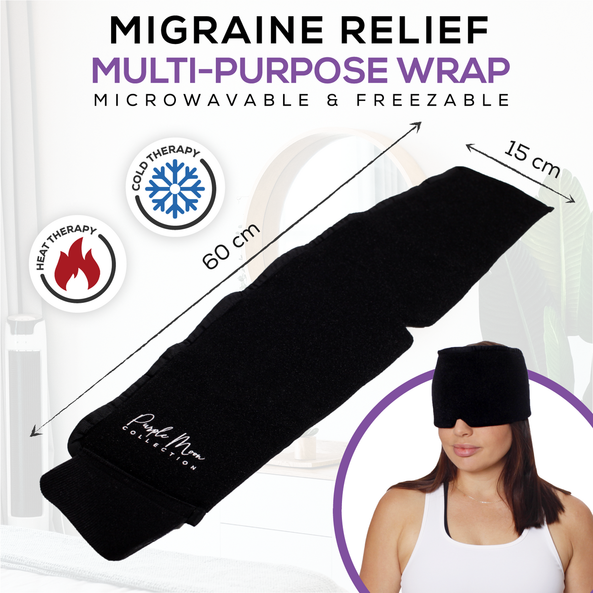 2pk Migraine Relief Cap & Dry Eyes Sleep Cover