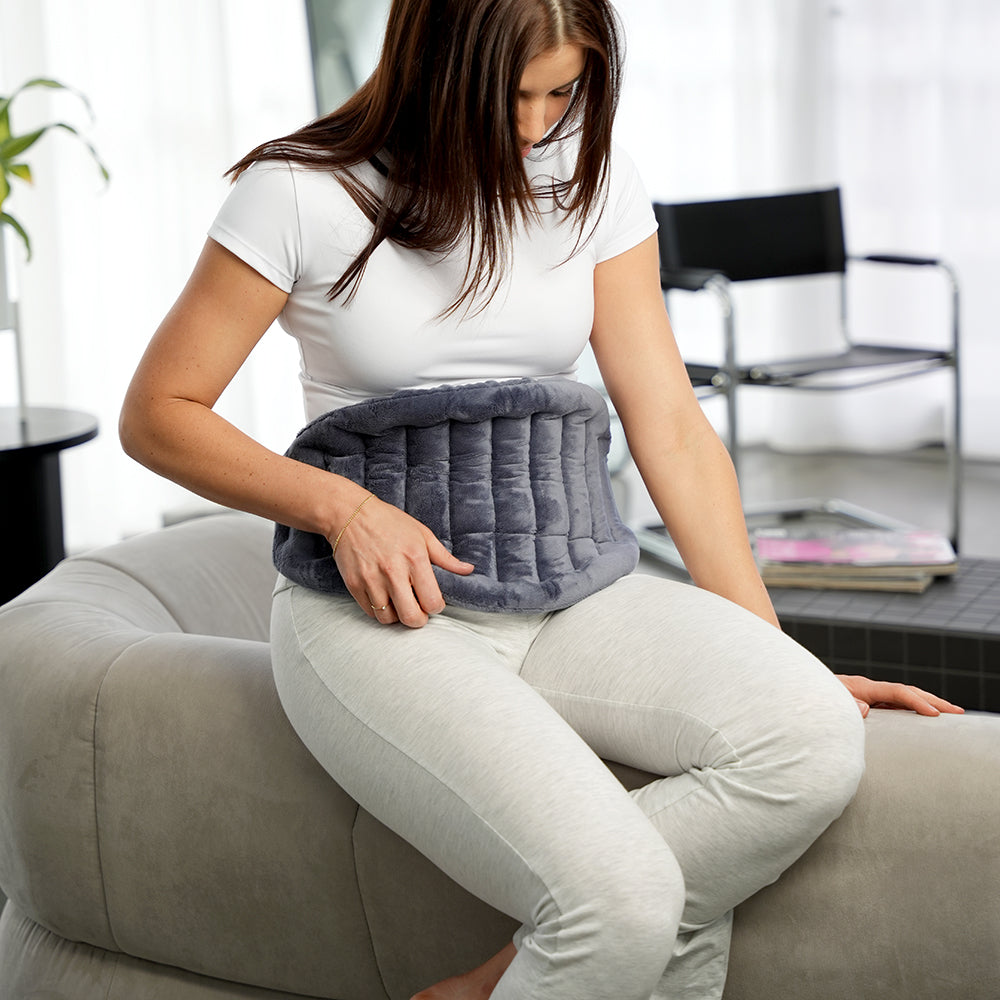 XL Microwavable Heat Pack with Ties - Grey