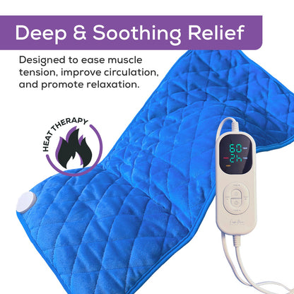 XL Electric Weighted Heating Pad - 5 Heat Settings & Adjustable Timer - 60x32cm