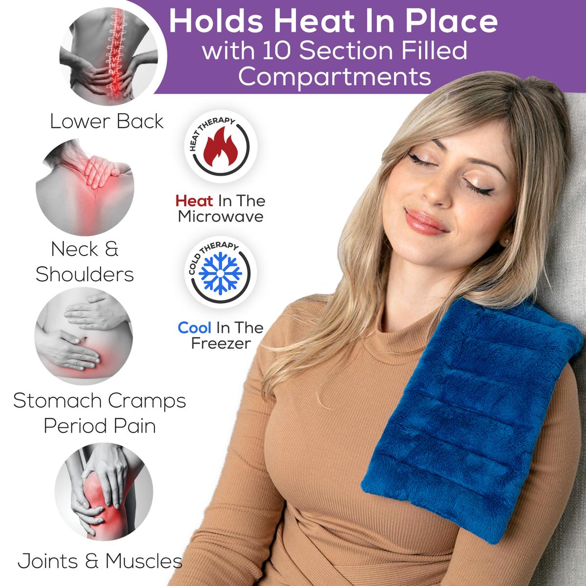 Rectangle Heat Pack 40x15cm - Blue