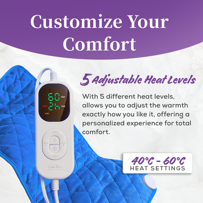 XL Electric Weighted Heating Pad - 5 Heat Settings & Adjustable Timer - 60x32cm