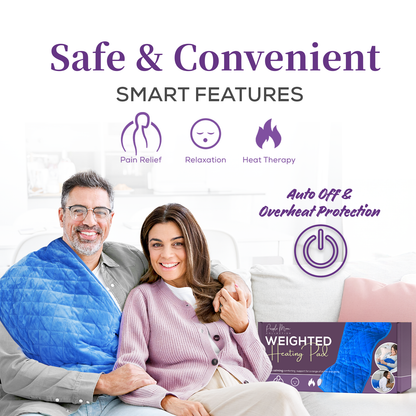 XL Electric Weighted Heating Pad - 5 Heat Settings & Adjustable Timer - 60x32cm