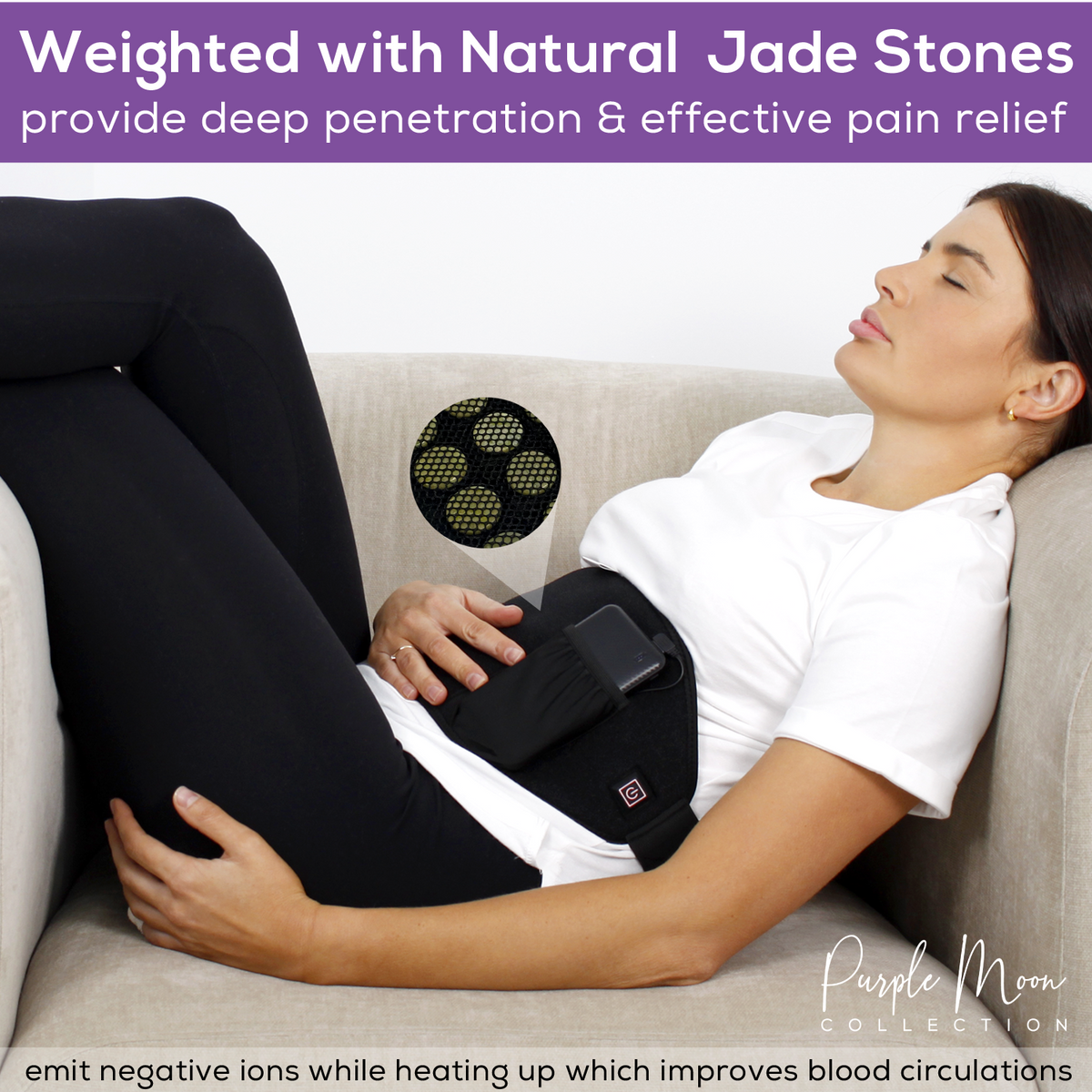 Jade Stone Infrared Electric Heating Pad Includes Battery Bank