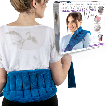 Microwavable Heat Wrap with Ties, Med Blue