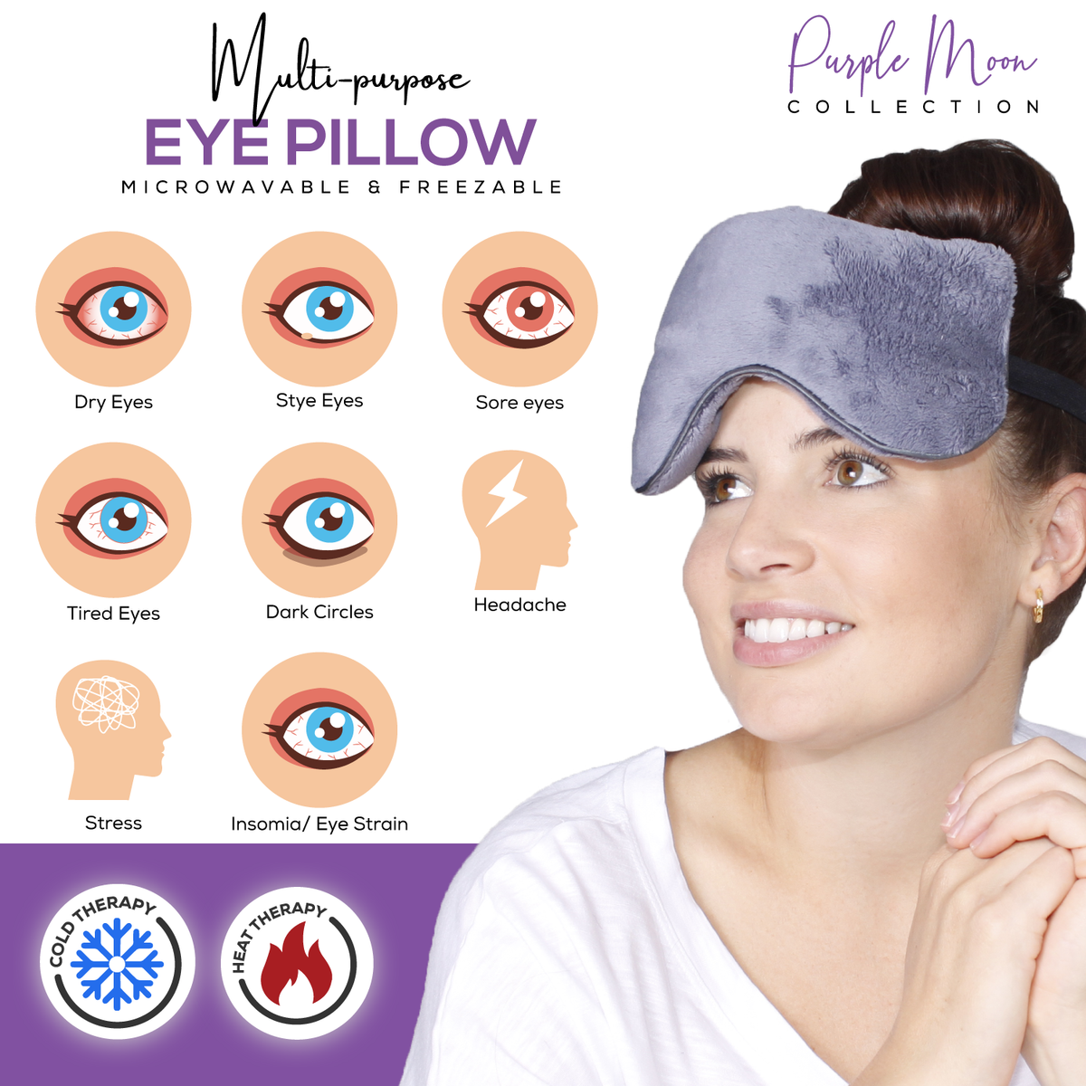 2pk Migraine Relief Cap & Dry Eyes Sleep Cover
